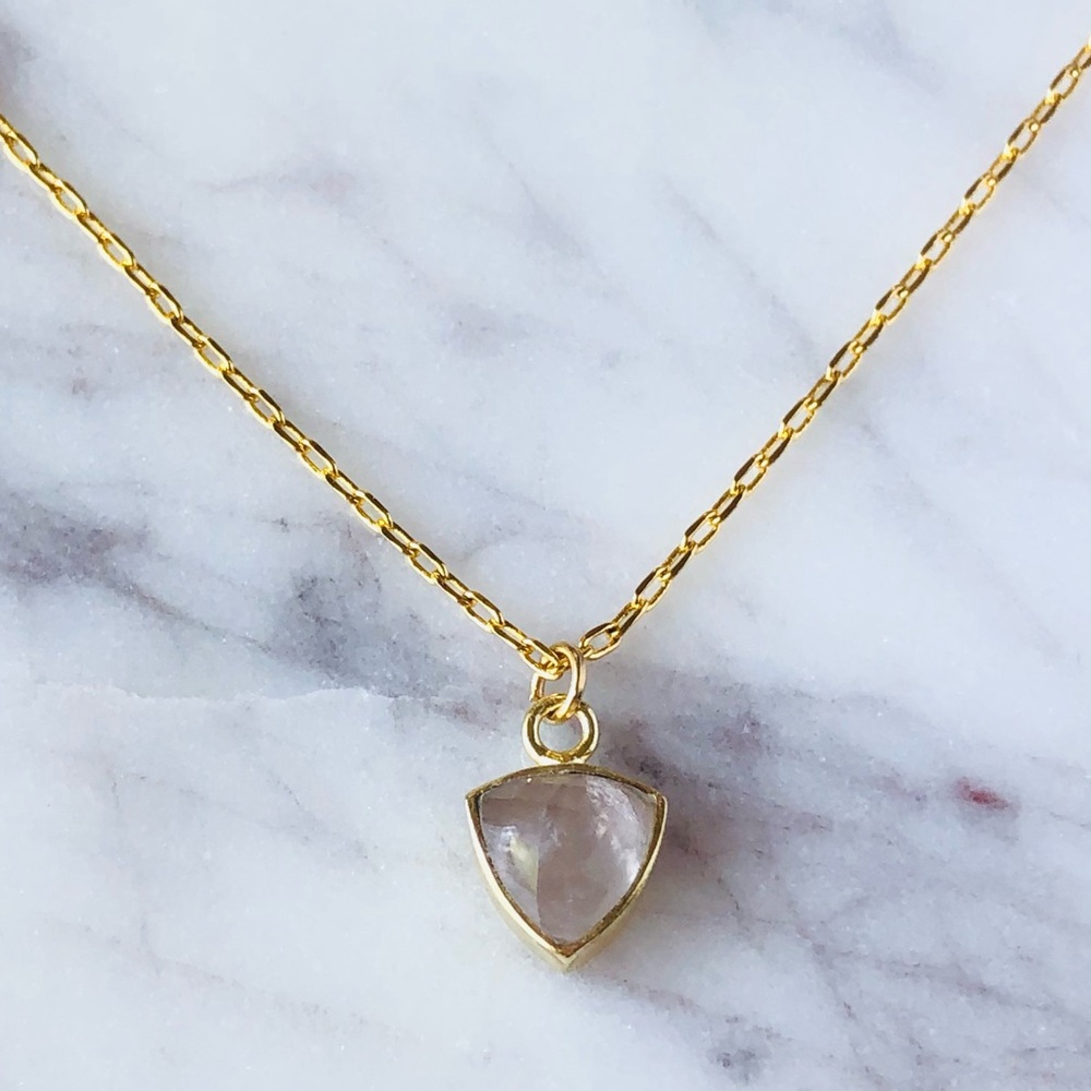 18K Gold Plated Rose Quartz Necklace